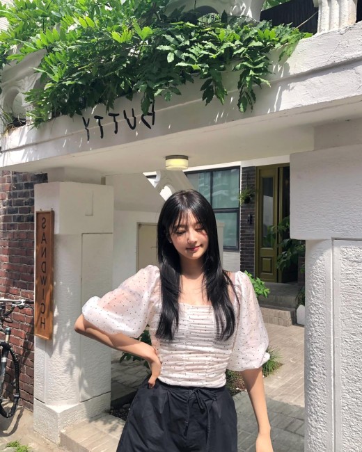 토리 도트 스모크 블라우스 
